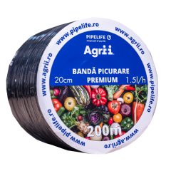 BANDA PREMIUM 6MIL, DIA16, 20CM, 1.5L/H 200M -PIPE